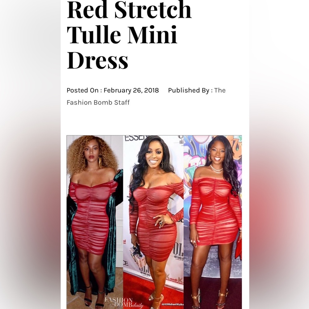 Charlotte Russe Mesh Rusched Mini Dress RED $29.99